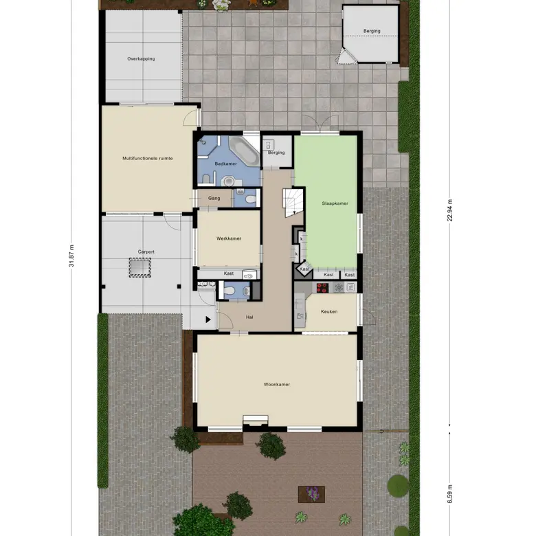 Plattegrond 1 van Jean Monnetstraat 15