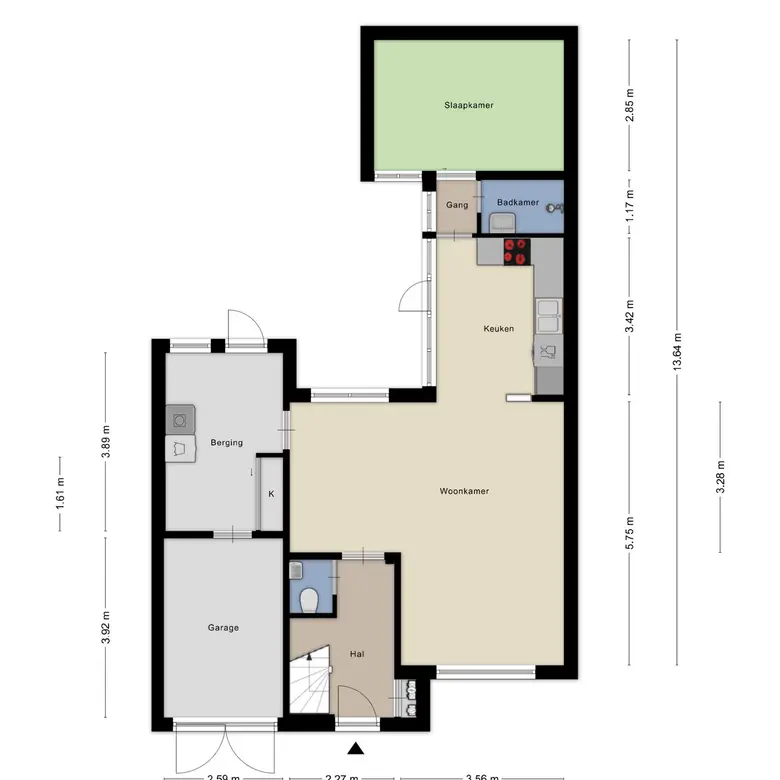 Plattegrond 1 van Koningin Wilhelminastraat 32