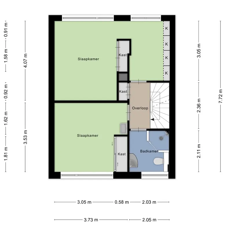 Plattegrond 3 van Prof ten Doesschatestraat 271