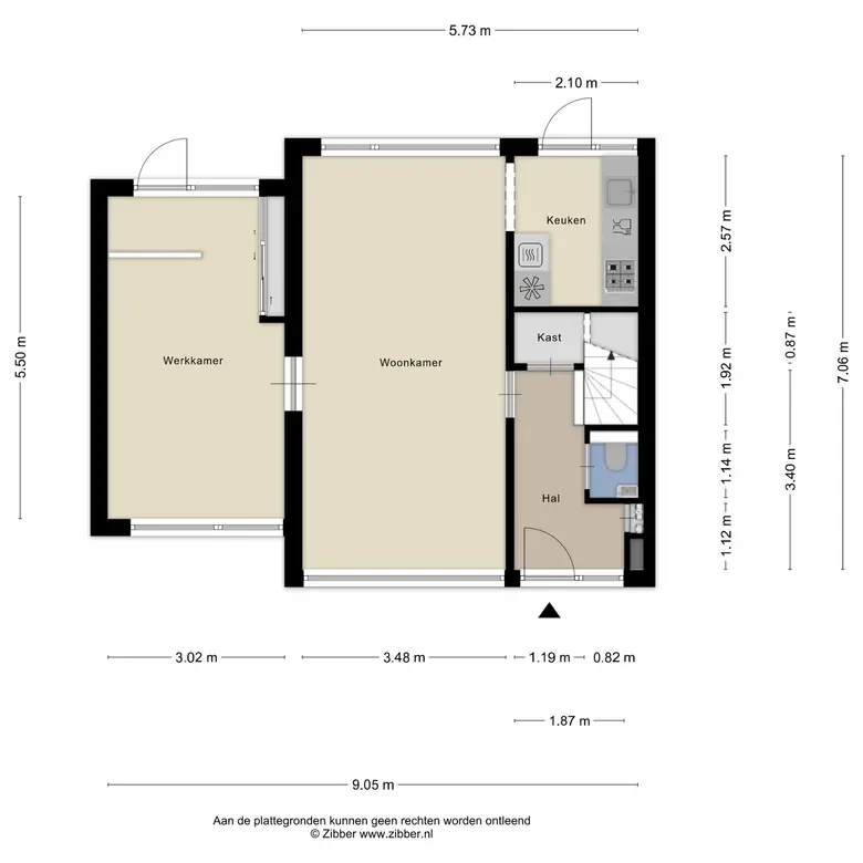 Plattegrond 2 van Beethovenstraat 77