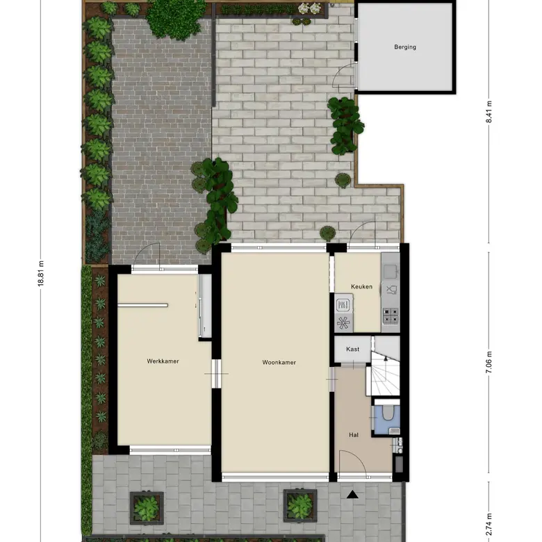 Plattegrond 1 van Beethovenstraat 77