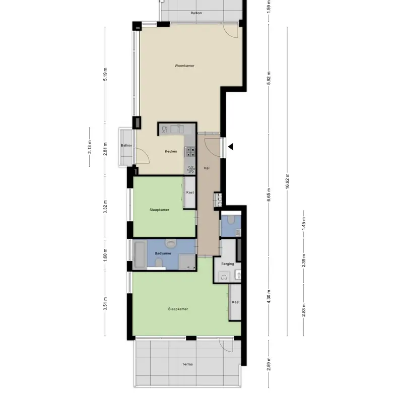Plattegrond 1 van Gerrit van Assendelftstraat 34D
