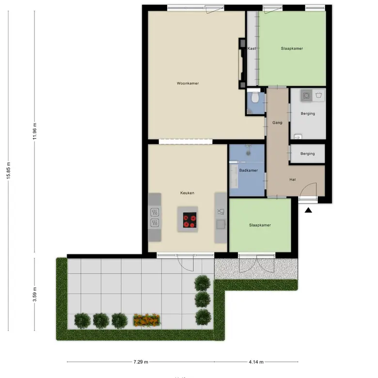 Plattegrond 1 van Raadhuisstraat 236