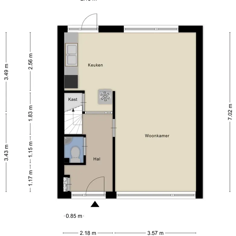 Plattegrond 1 van Rijnstraat 40