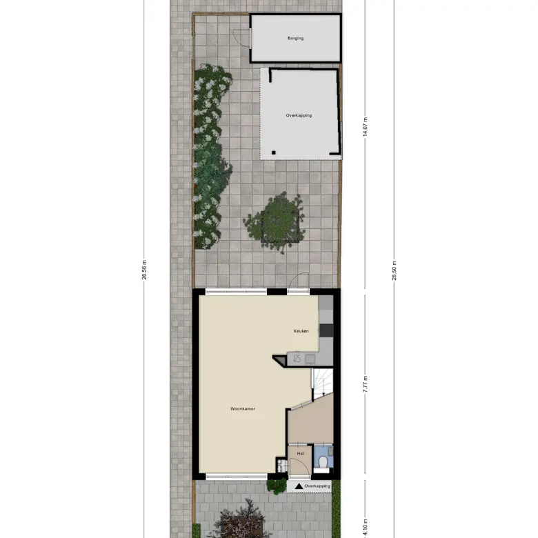 Plattegrond 1 van Prof ten Doesschatestraat 313