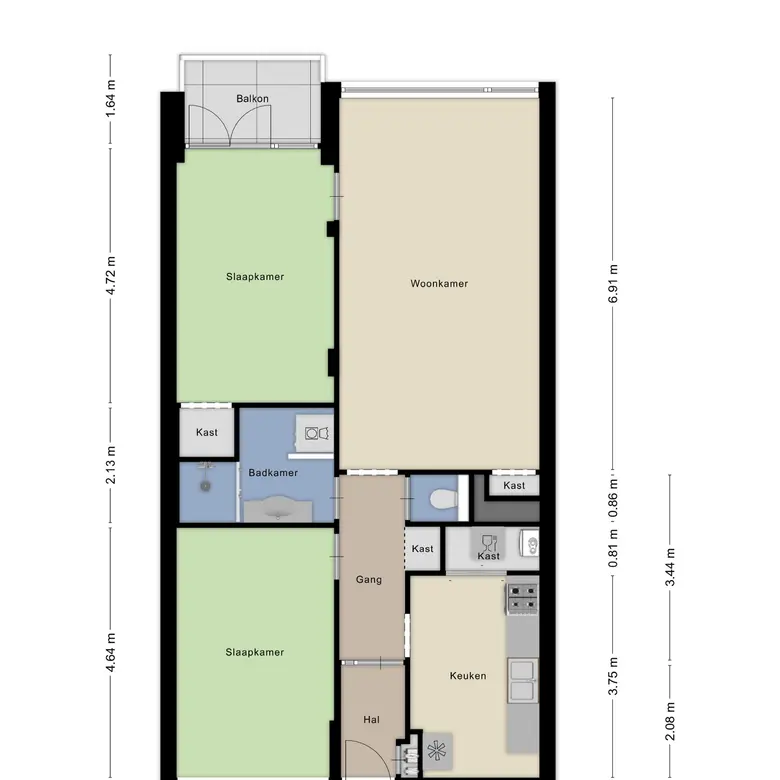 Plattegrond 2 van Jan Ligthartstraat 681