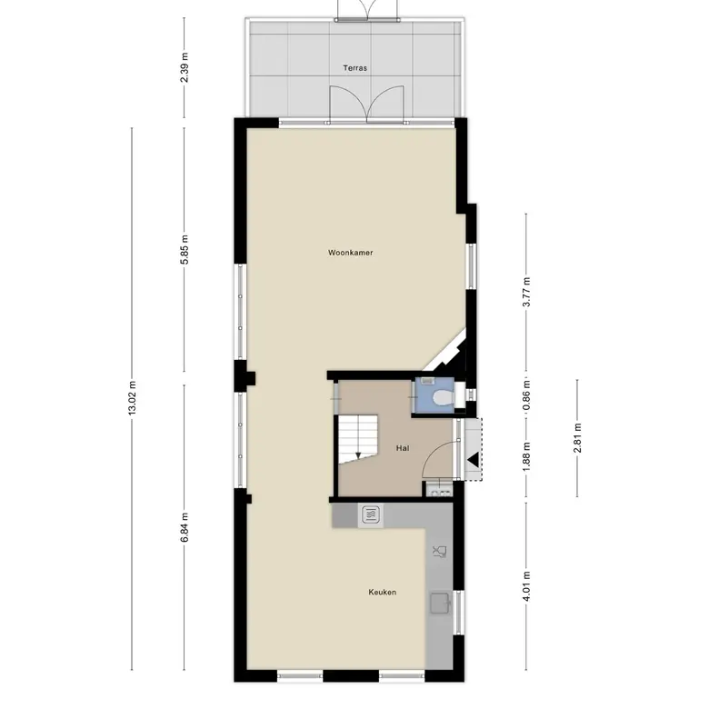 Plattegrond 2 van Kanaalweg 20a