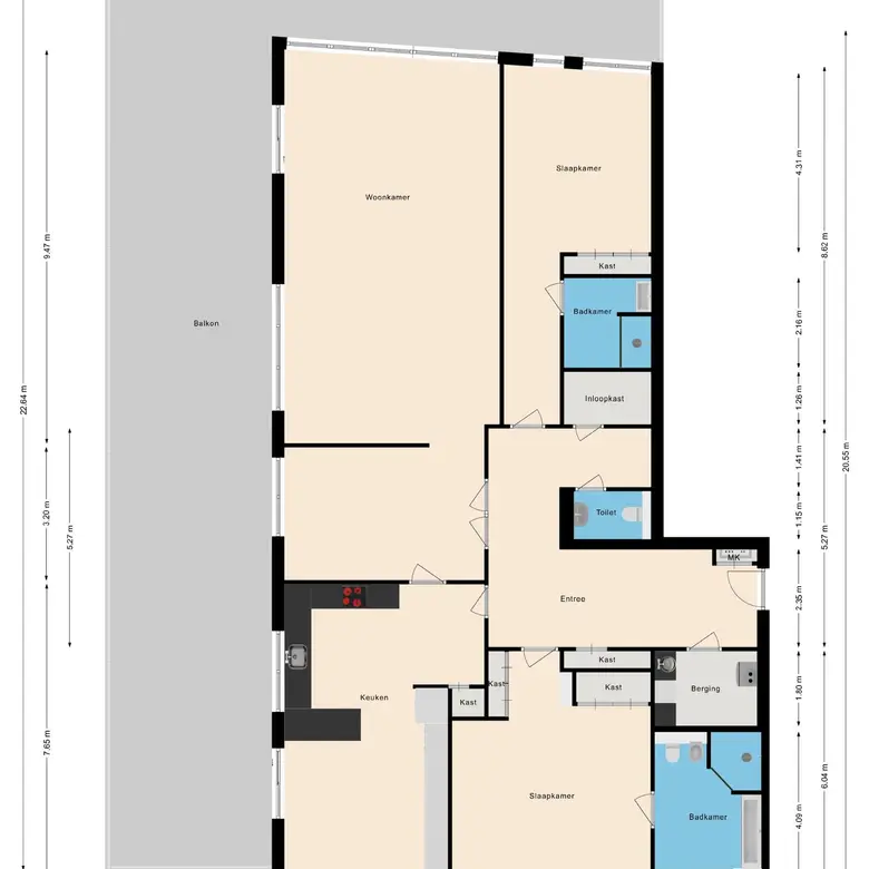 Plattegrond 1 van Het Maalwater 3c