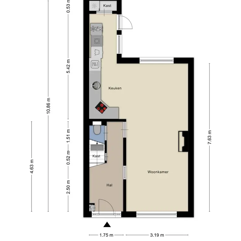 Plattegrond 1 van Riouwstraat 3