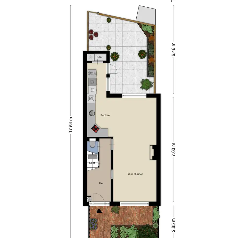 Plattegrond 2 van Riouwstraat 3