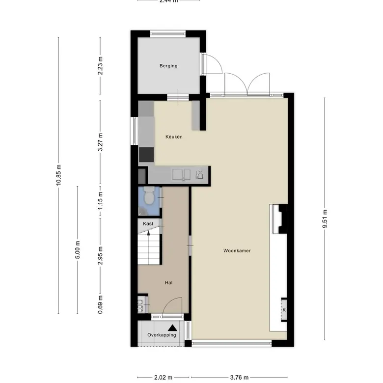 Plattegrond 2 van Kennemerstraatweg 259a