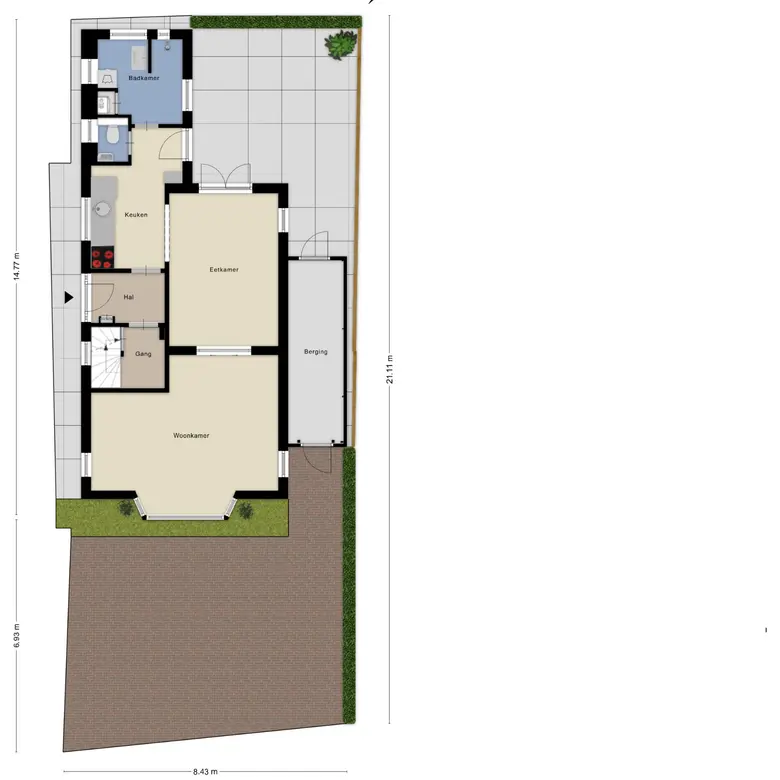 Plattegrond 1 van Westerweg 158