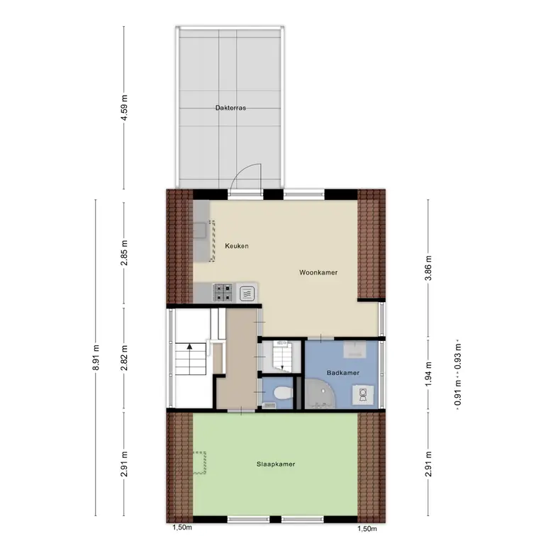 Plattegrond 3 van Westerweg 158