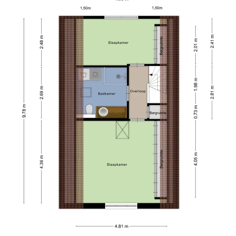 Plattegrond 3 van Kleine Dorpsstraat 12A