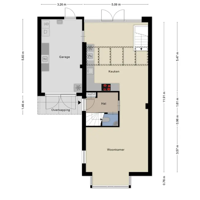 Plattegrond 1 van Ronde Laan 38