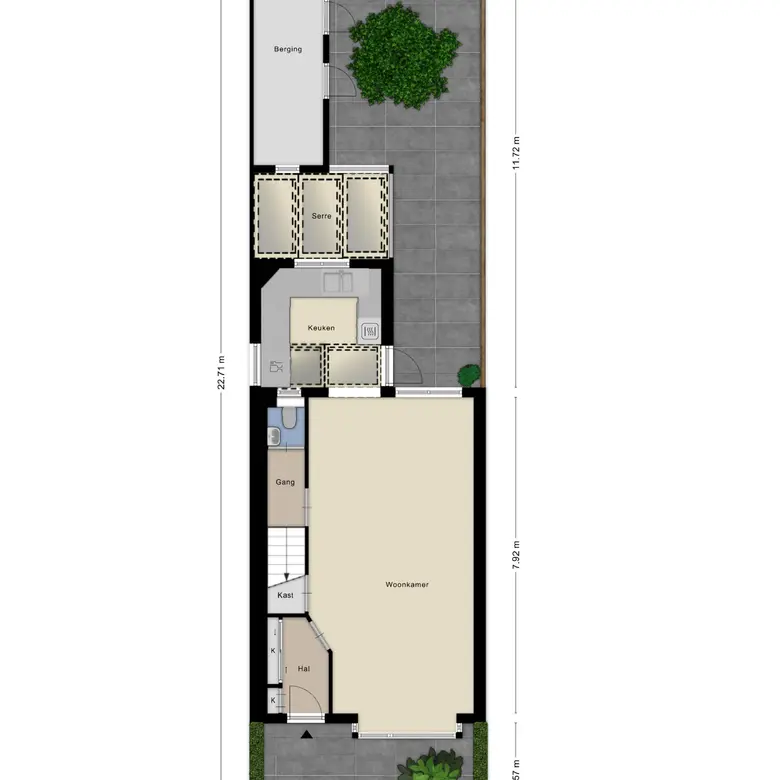 Plattegrond 1 van De Krommert 2