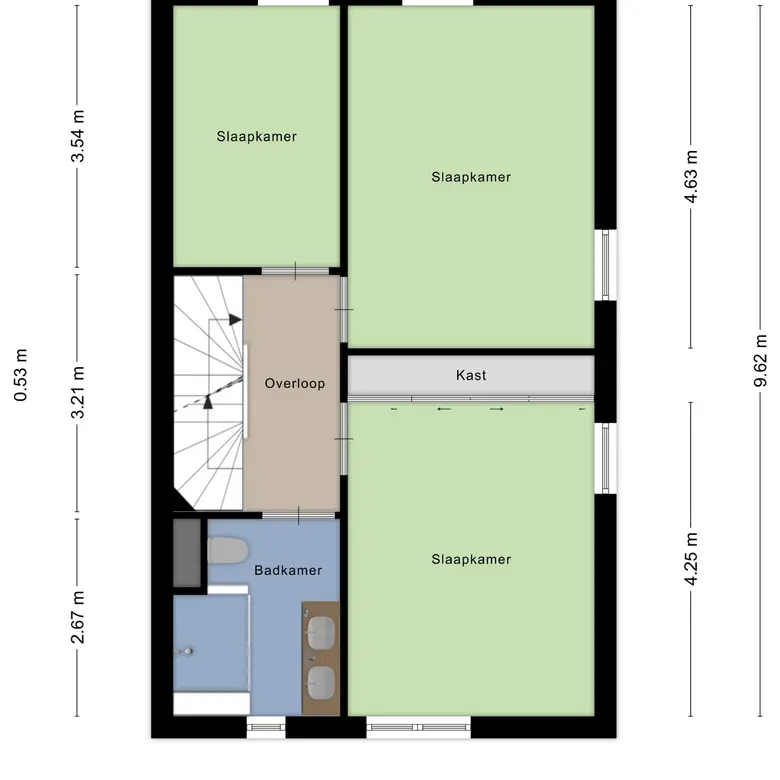Plattegrond 3 van Ambachtsweg 46