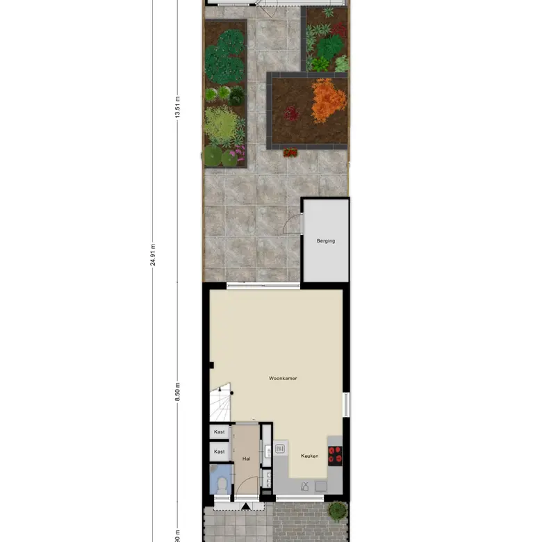 Plattegrond 1 van Wrongelstraat 27