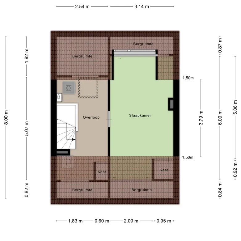 Plattegrond 4 van Bachstraat 7