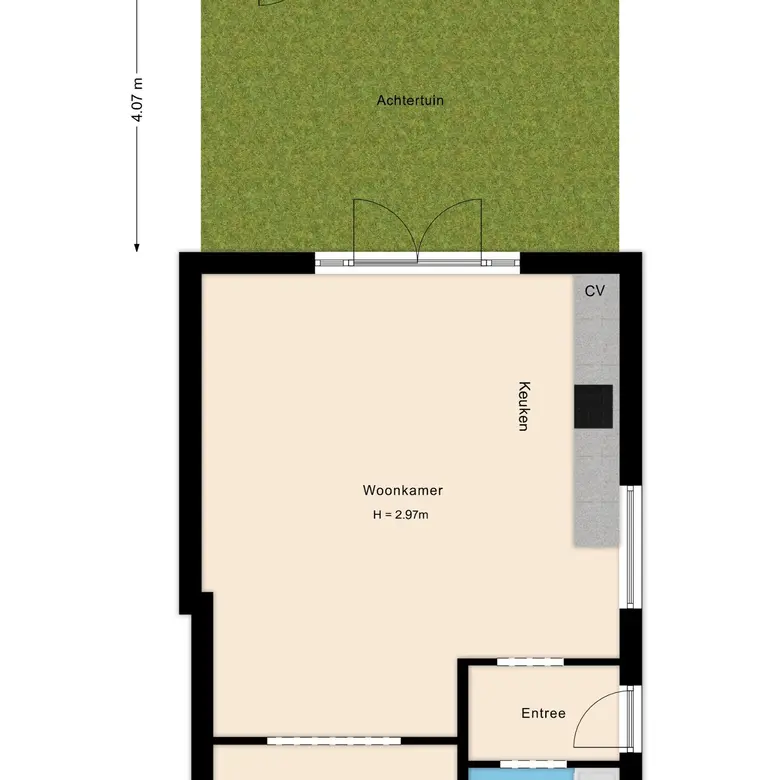 Plattegrond 3 van Middelweg 51a
