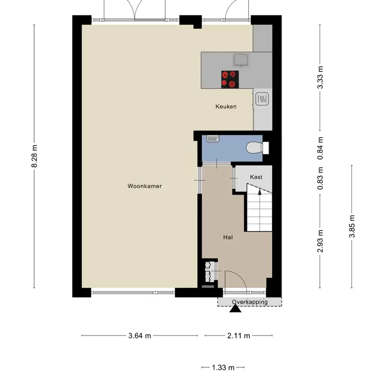 Plattegrond 2 van Blankertlaan 5