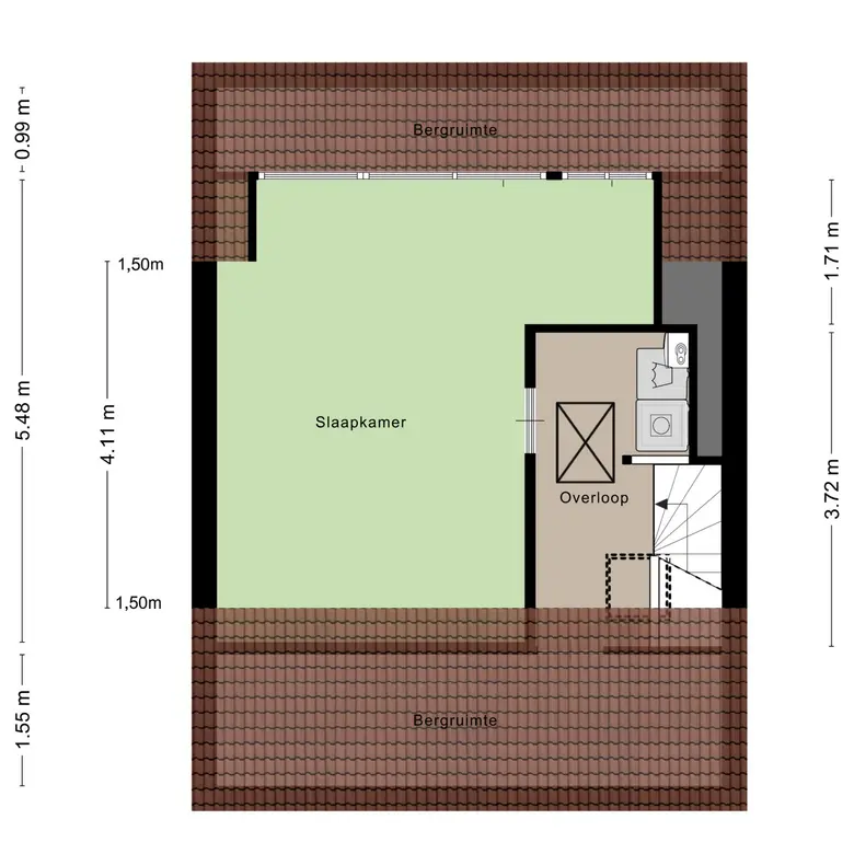 Plattegrond 4 van Blankertlaan 5