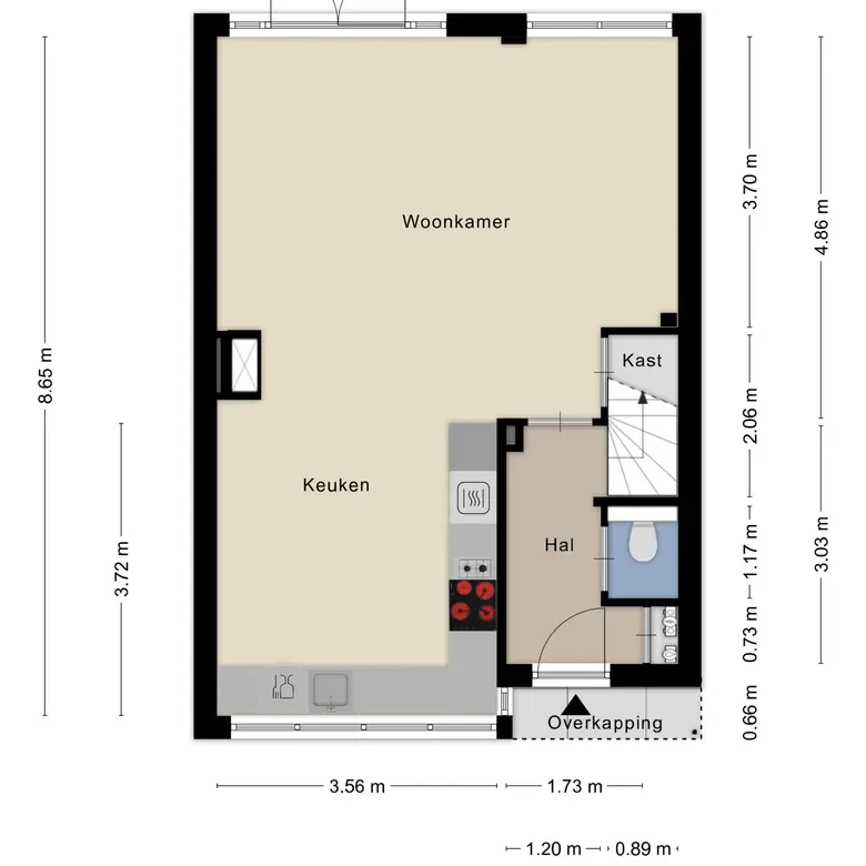 Plattegrond 2 van Wethouder Twaalfhovenstraat 36