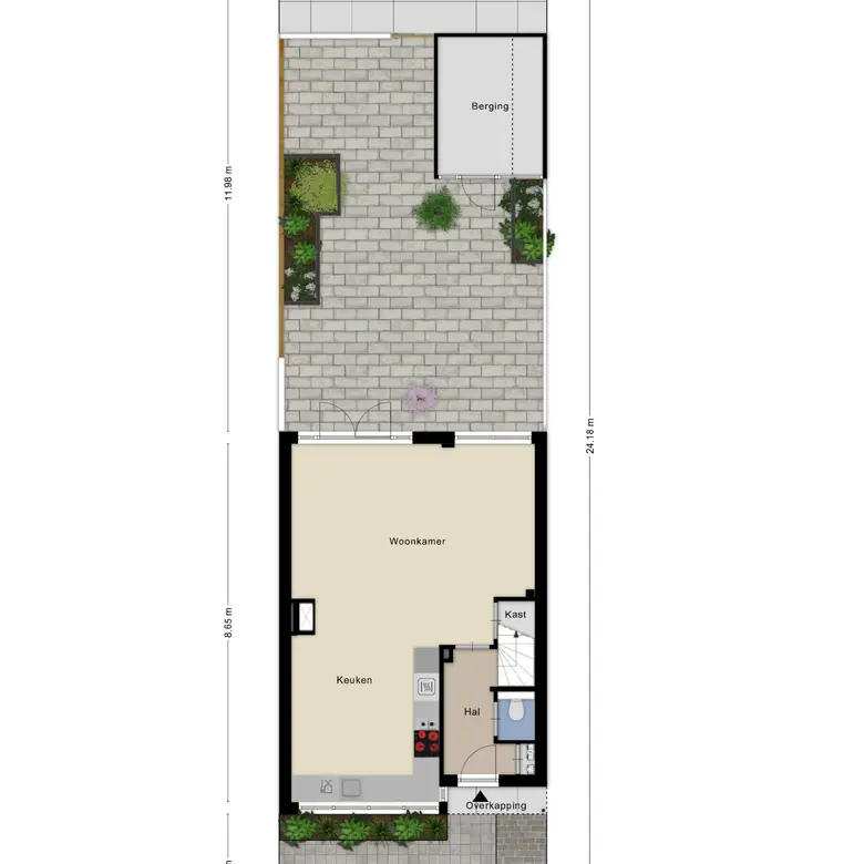 Plattegrond 1 van Wethouder Twaalfhovenstraat 36