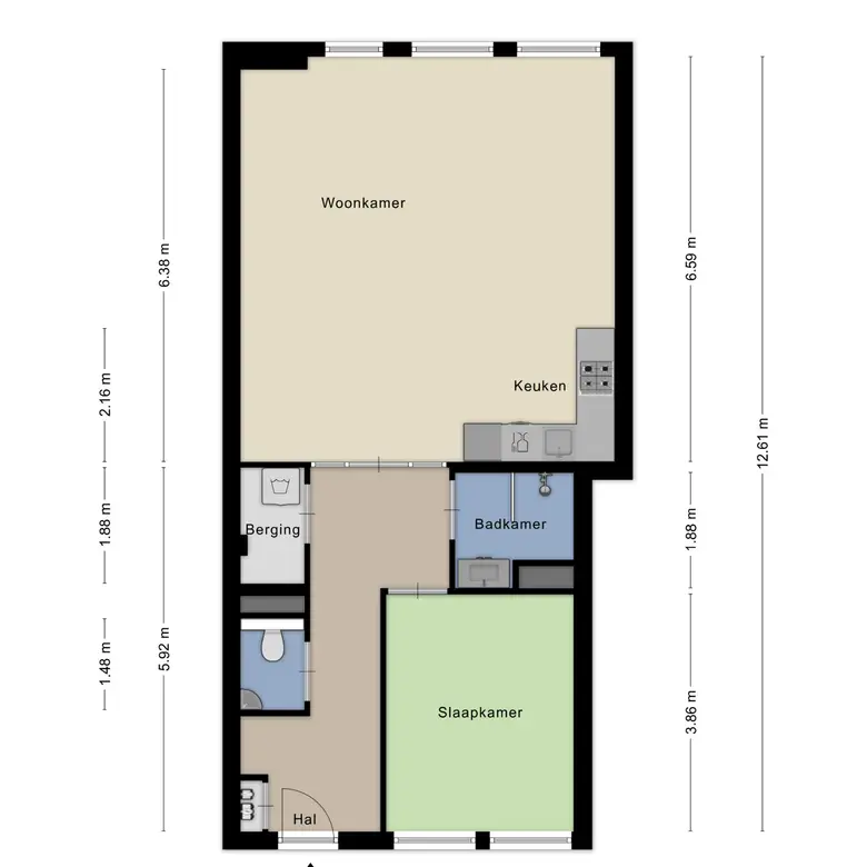 Plattegrond 1 van Middelweg 1b