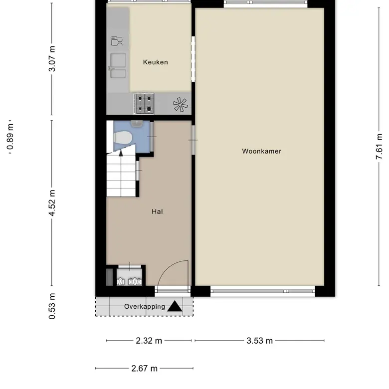 Plattegrond 2 van Burgemeester Verstegenstraat 13