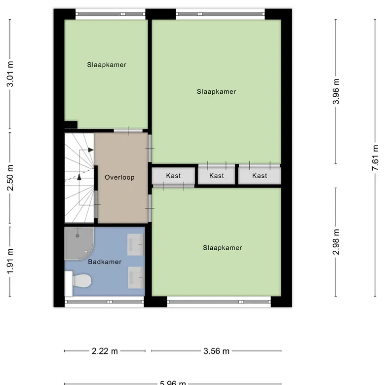 Plattegrond 3 van Burgemeester Verstegenstraat 13
