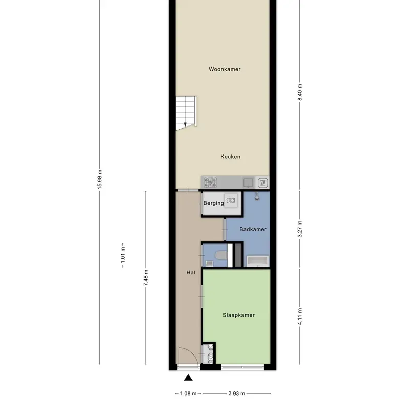Plattegrond 1 van Middelweg 117b