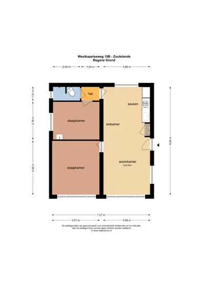 Plattegrond 3 van Westkapelseweg 19B