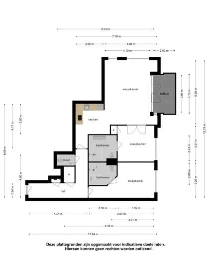 Plattegrond 2 van Domburgseweg 28F
