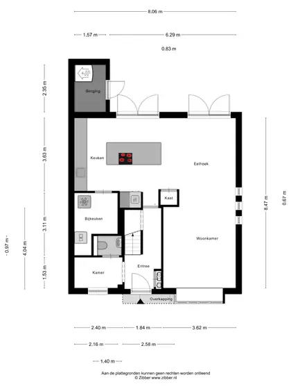 Plattegrond 1 van Beatrixstraat 8