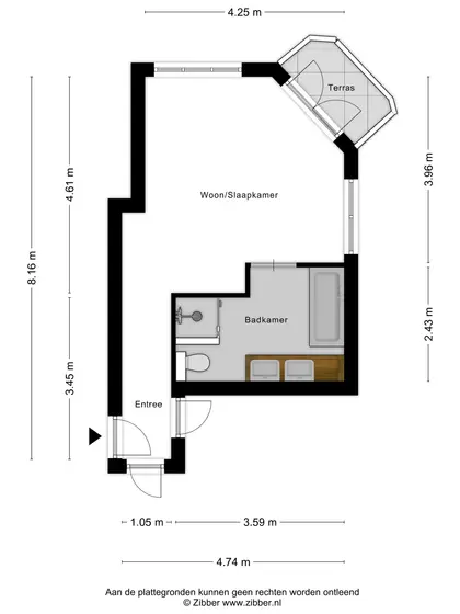 Plattegrond 1 van Domburgseweg 26B