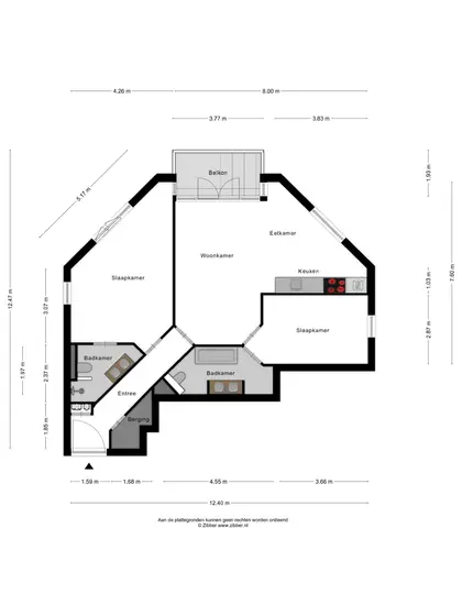 Plattegrond 1 van Domburgseweg 28D
