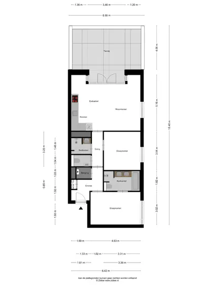 Plattegrond 1 van Domburgseweg 28G