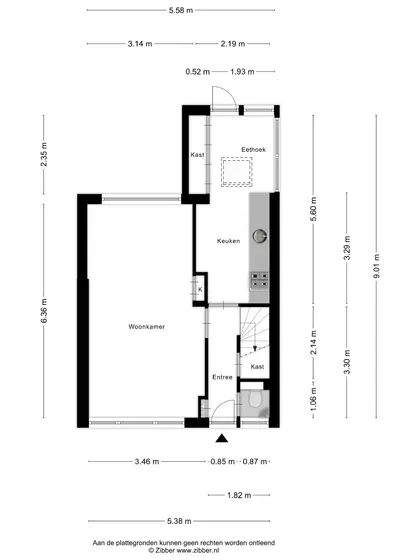Plattegrond 1 van Kanonweistraat 15