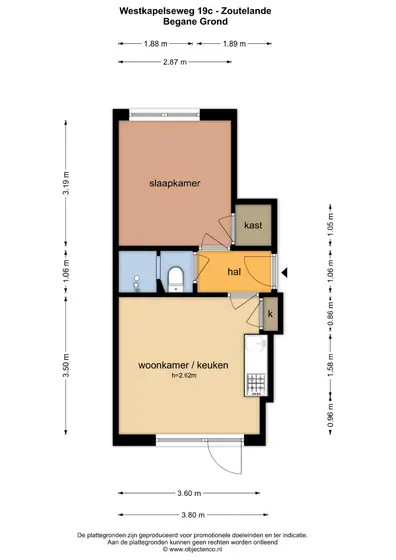Plattegrond 2 van Westkapelseweg 19C