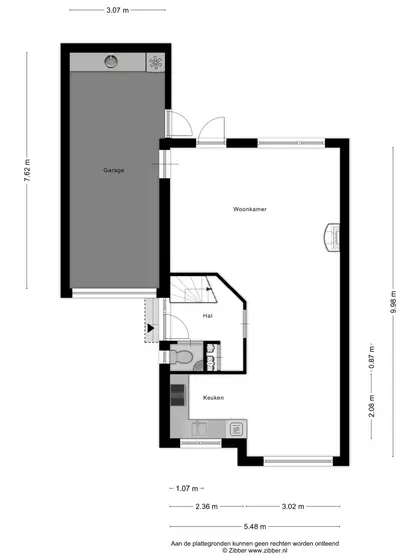 Plattegrond 1 van dr. B. Vaandragerstraat 19