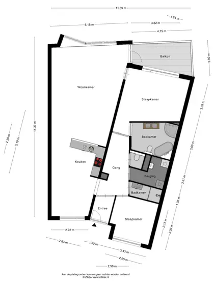 Plattegrond 1 van Veldzigt 73