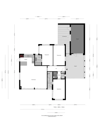 Plattegrond 1 van Chrysantenlaan 6R