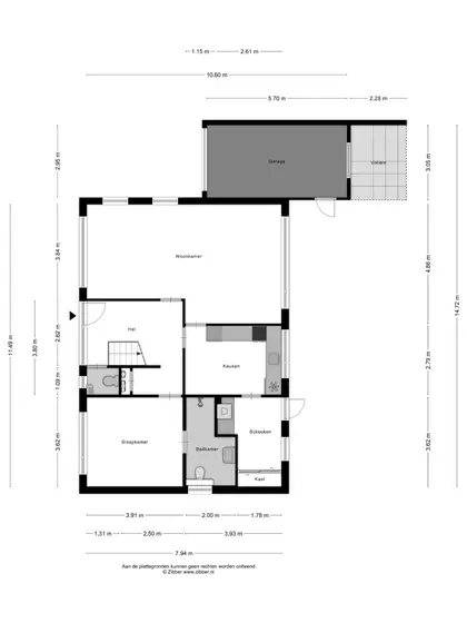 Plattegrond 1 van Agathastraat 25