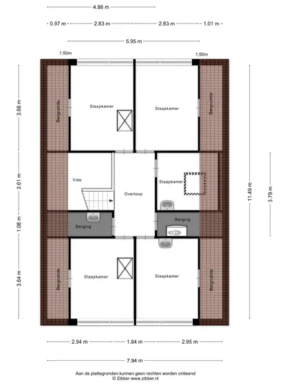 Plattegrond 2 van Agathastraat 25
