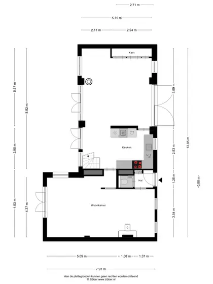 Plattegrond 1 van Noordstraat 23