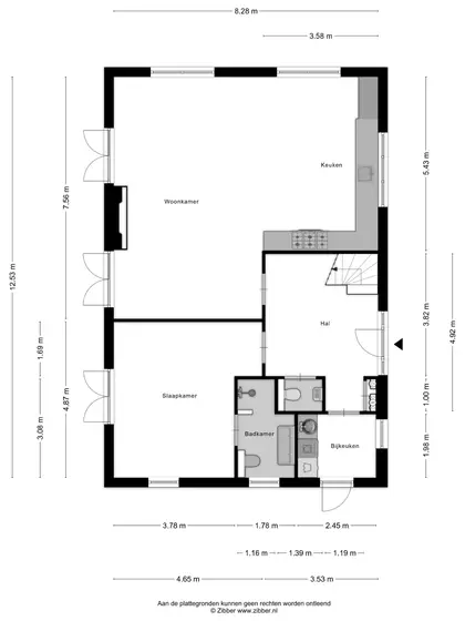 Plattegrond 1 van Beukenlaan 36R