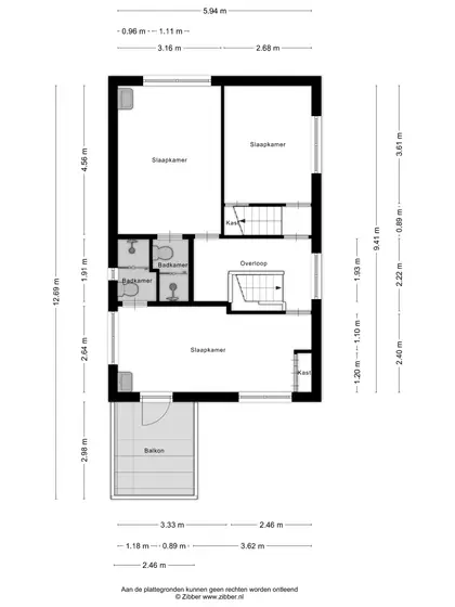 Plattegrond 2 van Zwinstraat 2