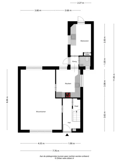 Plattegrond 1 van Utrechtsestraat 1