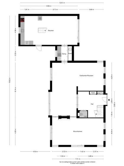 Plattegrond 1 van Wilgenhoekweg 26B